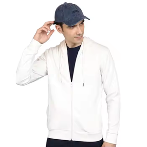 Fabrication de sweats à capuche zippés personnalisés de haute qualité, double couche, épaules tombantes, coupe ample, unisexe, 100% coton - Product Image 2