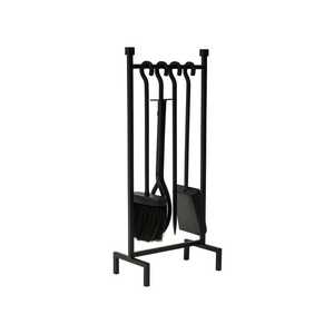 Ensemble de compagnon de cheminée en fer suspendu pour la maison, intérieur et extérieur, 4 outils, ensembles et accessoires de cheminée, fournitures de jardin - Product Image 6