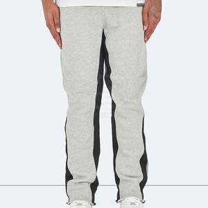Pantalon de survêtement évasé taille mi-haute en coton de qualité supérieure pour homme, personnalisable avec marque privée, motif droit décontracté en molleton - Product Image 1