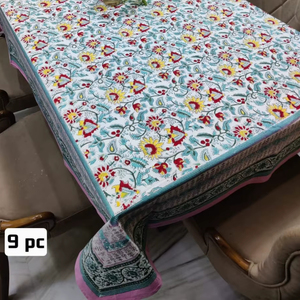100% coton élégant fabriqué à la main imprimé floral couverture de Table traditionnel Artisan Design Rectangle main bloc imprimé couverture de Table - Product Image 1