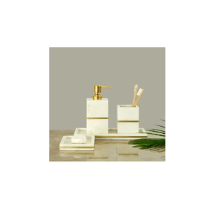Vente en gros, ensemble de salle de bain en marbre naturel avec un nouveau look, un distributeur de savon liquide et un ensemble décoratif de 4 pièces, accessoires de salle de bain - Product Image 2