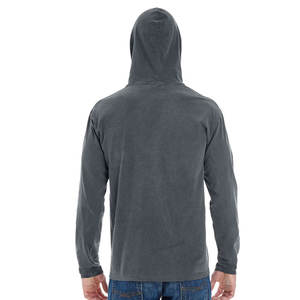 Unisex Cotton Long Sleeve Hooded T-Shirt Heather Grey <b>Blue</b> Cotton <b>Hoodie</b> - Product Image 5