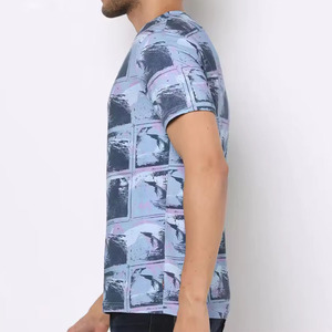 T-shirt élégant personnalisé avec impression par sublimation en tissu léger et décontracté avec col rond pour homme - Product Image 6