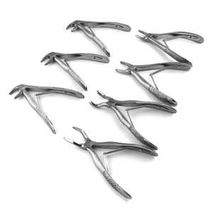 Juego de 7 Pinzas Manuales para Extracción de Dientes de Leche con Empuñadura Moleteada, Color Plateado, Material de Acero Inoxidable - Product Image 2