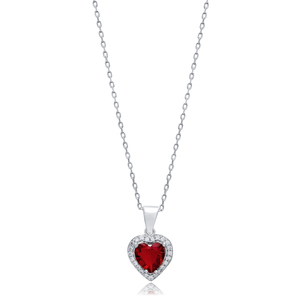 Baguette corte granate CZ piedras corazón forma plata encanto collar turco hecho a mano venta al por mayor 925 joyería de plata esterlina - Product Image 1