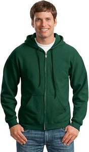 Men's <b>Full</b> <b>Zip</b> Hooded <b>Sweatshirt</b> Metal zipper, Pouch pockets - Product Image 2