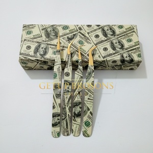 Pince à épiler en acier inoxydable de haute qualité, 10 mm, à pointe lisse, avec revêtement en papier, pointe dorée, logo personnalisé, instrument de beauté - Product Image 6