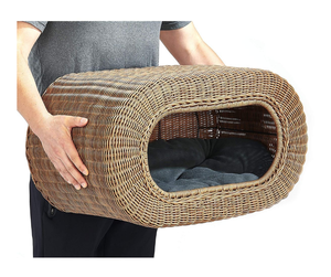 Cama de ratán para mascotas para gatos y perros: Santuario de mimbre tejido a mano, ecológica, estética animal moderna, hecha a mano en Vietnam/casa para mascotas - Product Image 1