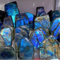 Selbst stehende seltene Multi Feuer Labradorit Freiform Probe Cabochon Edelstein Display Stück Heilung Kristall Mineral Home Decor