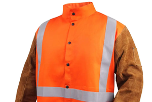 Chaquetas soldadoras de cuero de vaca divididas resistentes al fuego de cuero rápido para hombres y mujeres - Product Image 4