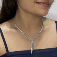 Collar de Diamantes de Corte Brillante Hecho a Mano de Lujo, Cultivado en Laboratorio, Estilo Étnico, Chapado en Rodio, Oro de 14K/18K, Certificado VVS-VS para Mujer