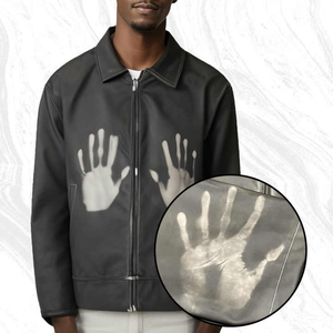 Veste en cuir PU unisexe personnalisée unique Veste d'extérieur décontractée d'hiver à col montant et à couleur changeante - Product Image 2