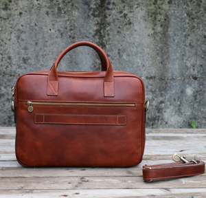 Trendy Personalized <b>Leather</b> Laptop Messenger <b>Briefcase</b> Men, Monogram Cross Body Computer - Product Image 2