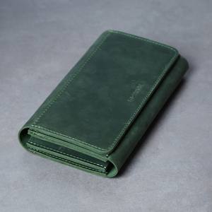 Fábrica al por mayor nueva moda de lujo Vintage antirrobo abierto largo señoras tarjetero carteras minimalista monedero de cuero genuino - Product Image 4