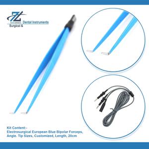 Pinzas Bipolares Manuales de Estilo Europeo, Rectas y Anguladas, para Microcirugía, Tamaños de Punta de 0.5-2.0 mm, Longitud de 20 cm, Corte/Coagulación - Product Image 4