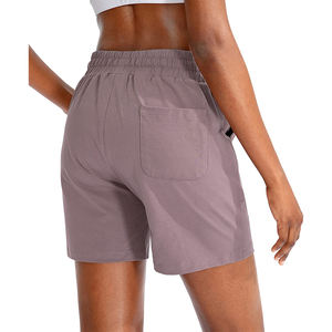 Pantalones cortos para correr de cintura alta para mujer, suministro de fábrica, diseño sin costuras de talla grande con botón y patrón, decoración de logotipo, gran oferta - Product Image 4