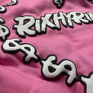 Superventas Puff impresión pulóver sudaderas con capucha transpirable de gran tamaño liso gráfico francés Terry Sudadera con capucha Casual Street Wear sudadera - Product Image 4