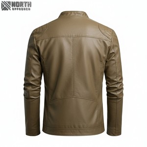 Produit de veste en cuir véritable de haute qualité de moto mince pour hommes personnalisé d'usine pour toutes les vestes en cuir véritable - Product Image 2