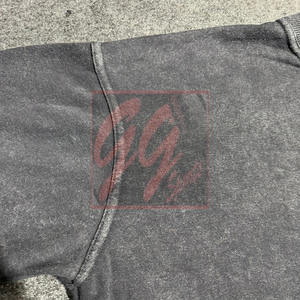 GGSport Custom 270 GSM French Terry Crop camiseta para hombres Acid Wash Stone Wash Heavyweight Vintage Streetwear Tee - Product Image 5