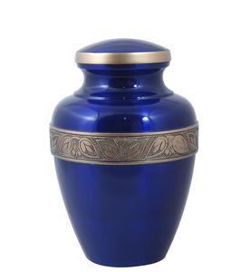 Silver Golden Border Engraved Adult Cremation <b>Urn</b> for Human Ashes - Handcrafted Funeral Memorial Ashes <b>Urn</b> - <b>Large</b> Burial - Product Image 3