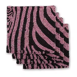 Sous-verres en broderie perlée de luxe accents de table d'artisanat exquis pour restaurants café sous-verres en perles par MD Handicrafts - Product Image 1