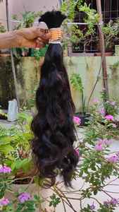 Extensions de cheveux indiennes de luxe en gros, 24 pouces, 120g, lisses et soyeuses, avec bandeau, longues, cuticules alignées, double trame machine - Product Image 3