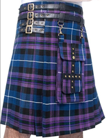 Kilts utilitaires pour femmes avec poche avant amovible, vente en gros, sur mesure, jupes décontractées unies en laine lavée