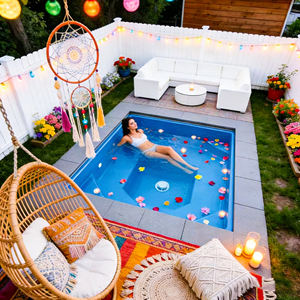 Mini piscine de luxe carrée en acrylique pour jardin, spa pour villa, piscine hors sol - Product Image 4