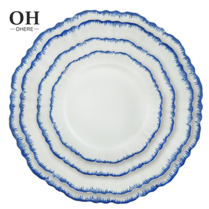 Juego de <span class=keywords><strong>Vajilla</strong></span> Simple de Porcelana Blanca <span class=keywords><strong>Royal</strong></span> <span class=keywords><strong>Albert</strong></span> con Borde Azul, Platos de Cena de Cerámica, Decoración Navideña para Mesa, Eventos al Aire Libre y Fiestas - Product Image 1