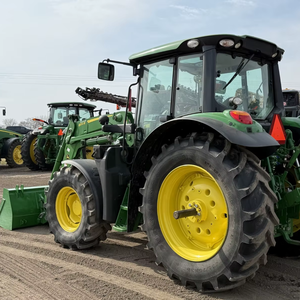 2022 Johnn Deerre 6120M Tractor cabina estándar con consola RH espejo de asiento estándar Manual telescópico estándar Radio bomba hidráulica - Product Image 3
