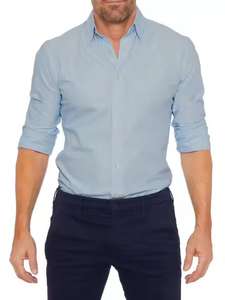 Camisa Oxford de moda para Hombre | Colección de primavera Camisa casual transpirable/Ropa a granel - Product Image 3