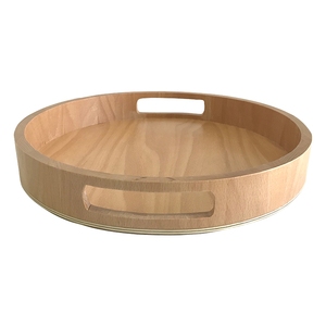 Bandeja de madera hecha a mano con asa para aperitivos de calidad alimentaria, servidor de postres y pasteles para suministros de restaurante y hotel - Product Image 6