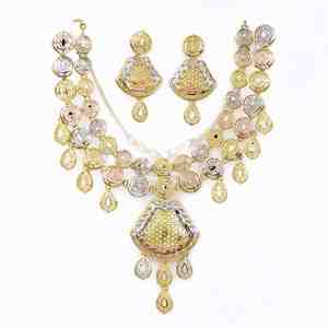 Colliers en chaîne de boîte en laiton plaqué à 3 tons, vente en gros, bijoux de mode multicolores, colliers tricolores - Product Image 2
