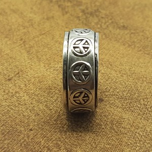 Anillo de plata 925 oxidado vintage, símbolo de paz, joyería de Spinner al por mayor, Fabricante Mayorista indio - Product Image 3