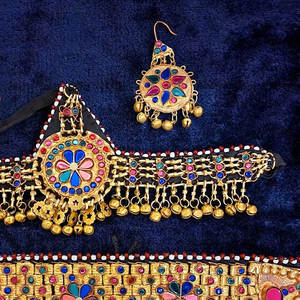 พรีเมี่ยมคุณภาพอัฟกานิสถานชุดเครื่องประดับวินเทจสําหรับสุภาพสตรีมาใหม่หรูหราตะวันออกกลางอัฟกานิสถานชุดสร้อยคอเครื่องประดับ - Product Image 3