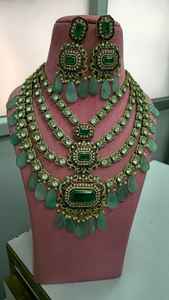 Ensemble de collier de mariée de qualité supérieure, dernier design, collier de créateur de luxe avec de belles boucles d'oreilles, finition haut de gamme, pour les occasions spéciales - Product Image 2