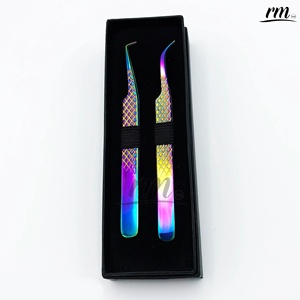 Pince à épiler multi-cils personnalisée de haute qualité RMI avec emballage de boîte noire 2 pièces et ensemble de 2 points différents - Product Image 5
