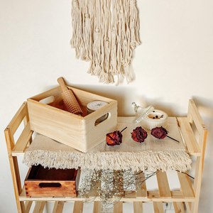 WELL HOME Caja de Almacenamiento Apilable de Pino Macizo 30x20x15cm - Product Image 4