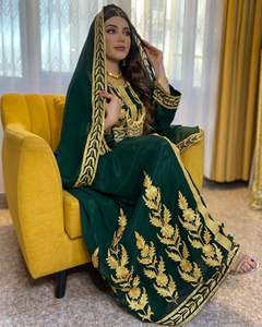 Caftan islamique marocain moderne pour les femmes longue robe de plage longue au sol avec approvisionnement ODM à manches longues respirant - Product Image 2