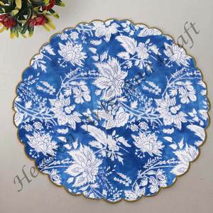 Handmade Printed Modern Round Table Napkin 100% Cotton Unique Design for <b>Airplane</b>, Hotels and Home Use EN124 - Product Image 3