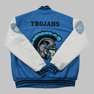 Recién llegado, chaqueta universitaria Letterman para hombre, hecha a medida, lana 100% con cuello levantado, Mangas de cuero de alta calidad para invierno - Product Image 4