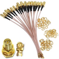 Cable coaxial de extensión de baja pérdida de 15 cm RP-SMA/MHF RG178 UFL, conjuntos de cable coaxial RF tipo pigtail, accesorios de conectores
