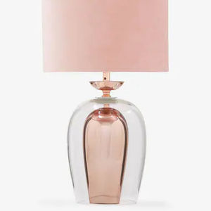 Lámpara de mesa de cristal sencilla de tamaño personalizado con cuentas de madera, iluminación decorativa moderna para el hogar para boda, Navidad para uso doméstico - Product Image 1