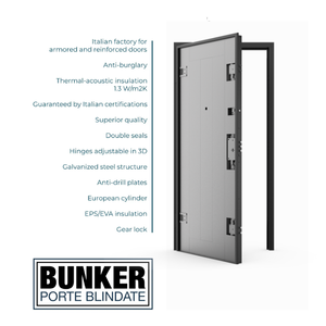 Puerta de seguridad de ahorro de energía certificada con panel de aluminio externo, modelo DUNE, diseño moderno - Product Image 2