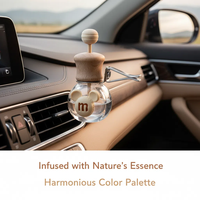 Diffuseur d'air frais pour voiture en bois et en verre, clip de ventilation, parfum liquide personnalisé, design OEM, longue durée et amusant