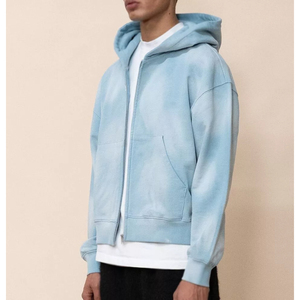 OEM ODM Vêtements pour hommes Impression par transfert de chaleur Style fermeture éclair Vêtements de mode Manches longues Sweats à capuche 100% coton pour hommes - Product Image 2