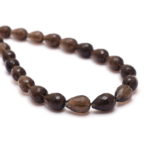 Cuarzo ahumado natural AAA 5x8mm-7x10mm Briolette en forma de lágrima | Hilo de 16 "| Cuentas de piedras preciosas semipreciosas, gotas sueltas facetadas para joyería - Product Image 4