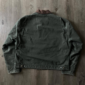 OEM logotipo personalizado chaqueta de lona de lavado pesado chaquetas de solapa de tejido antiguo CustomMade oem odm bomber chaquetas de trabajo de lona lavada - Product Image 5