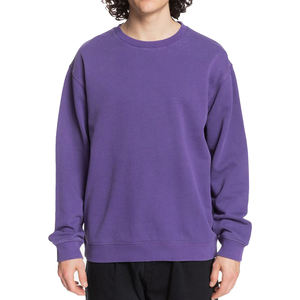 Sweat-shirt homme sur mesure 100% coton lourd 330g personnalisé couleur unie violet pour la saison d'hiver - Product Image 1