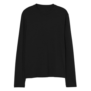 T-shirt à manches longues ajusté en coton 100% de haute qualité pour hommes, impression de logo personnalisée sur le devant, col rond et manches longues - Product Image 1